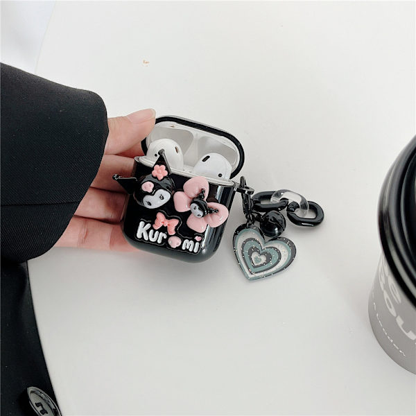 Kuromi Cartoon Airpods-fodral för AirPods 1/2 3 Pro, Stötskyddande 3rd generation