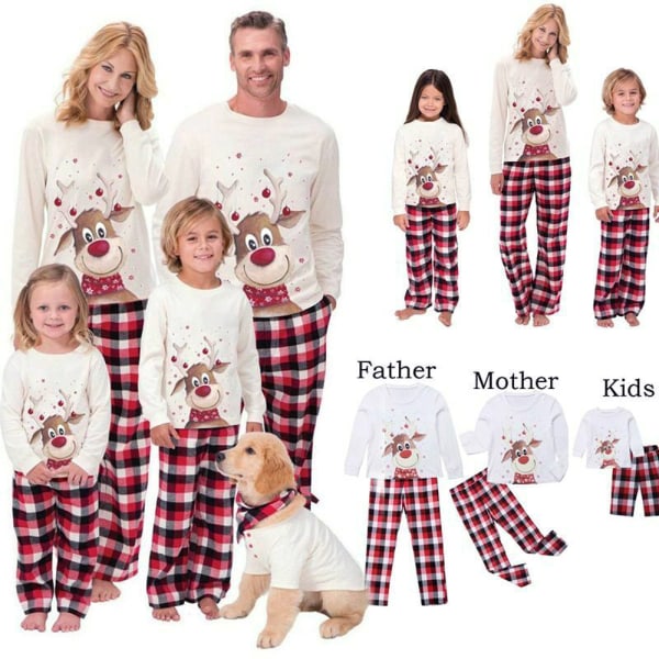 Barn Män/Kvinnor Sovkläder Familjematchande julpyjamasset Women