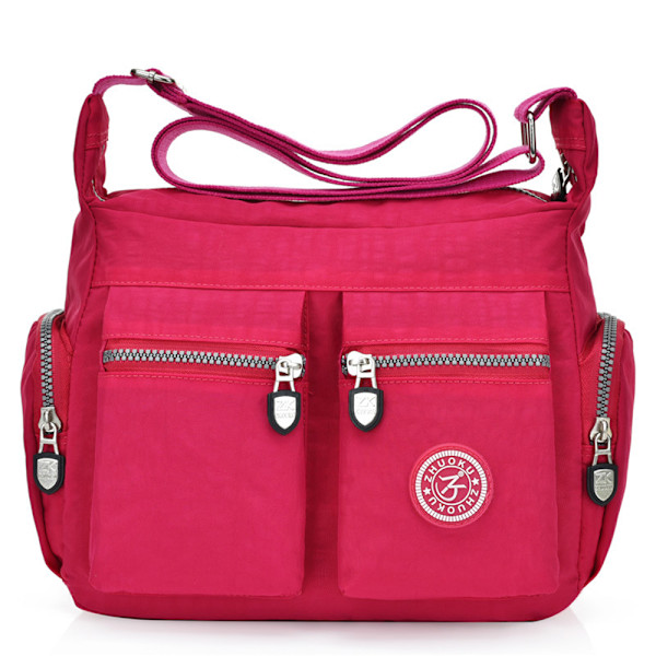 Damväska Messenger Cross Body Bag Kvinnor Axelväska Semester Resväska Handväskor Rose Red