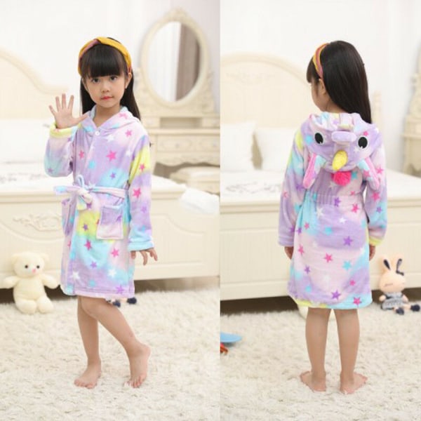 Barnbadrock Djur Enhörning Pyjamas Nattkläder multicolor 130 cm