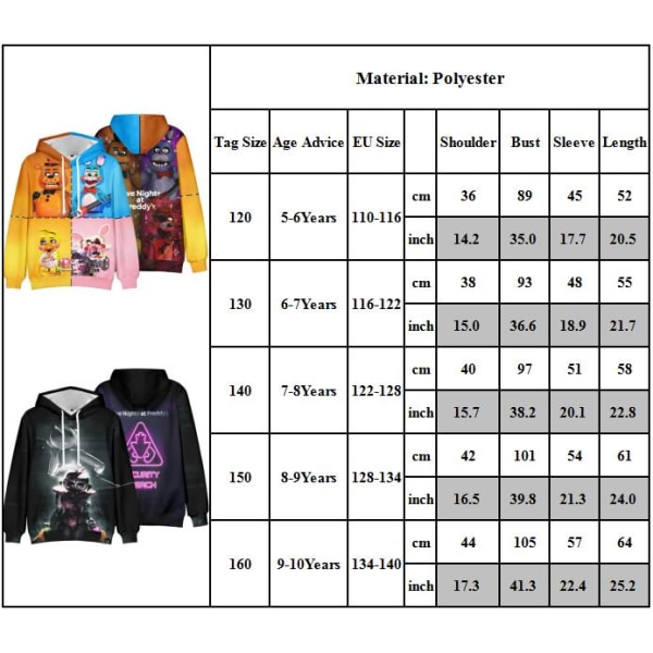 Teddybjörn 3D Hoodies Barnens Tröjor Pullover Topp Kostymer C 130cm
