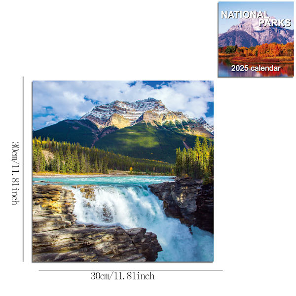2025 National Park Kalender 12 Månader med Vackra Landskapsbilder