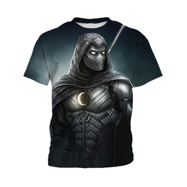 Moonlight Knight Boy Kortärmad 3D T-shirt Summer Casual E 150CM