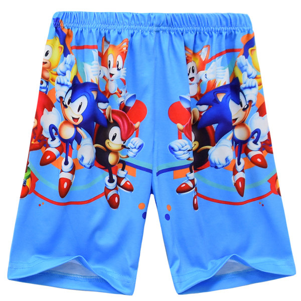 Boy Qutfit Sonic Suit Loungewear Cropped Top Shorts Sommar 110cm
