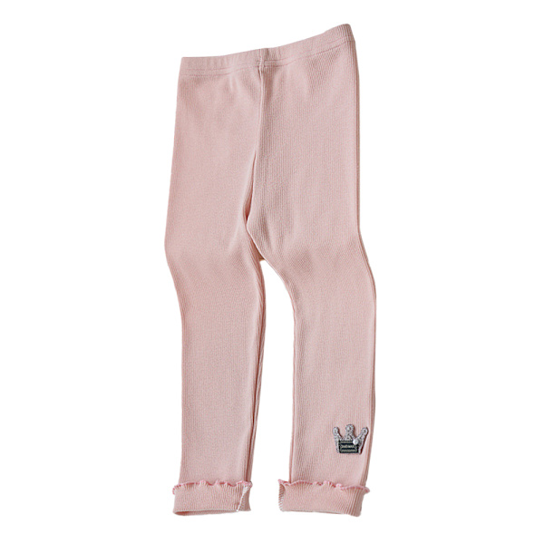 Lasten tyttöjen vapaa-ajan kruunukuvioiset kapeat housut leggingsit pink 100cm