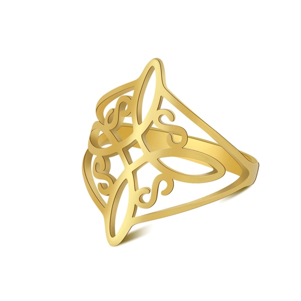 Retro Witch Knot Ring Witchcraft Celtic Amulet Ihåliga ringar golden 10
