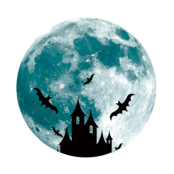 Halloween Moon Luminous Sticker Dörrklistermärke Festdekoration As pics