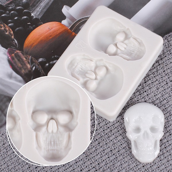 Halloween Pääkallopää Silikonimuotti Suklaakakku Leivontatyökalu