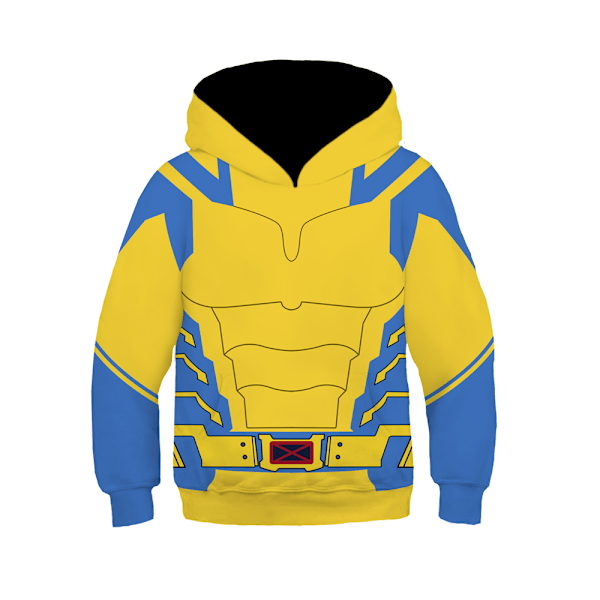 Kids Cosplay Deadpool 3 Wolverine 3D Hoodies Superhjälte X-Men Jacka Kläder Kostymer Yellow XS