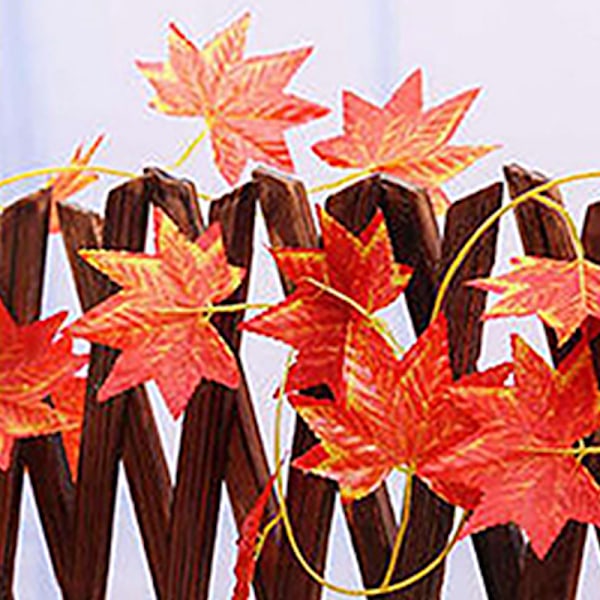 2,5 m Kunstig Ahornblade Guirlande Thanksgiving Træ Krans Jule Hængende Dekoration Halloween 2.5m