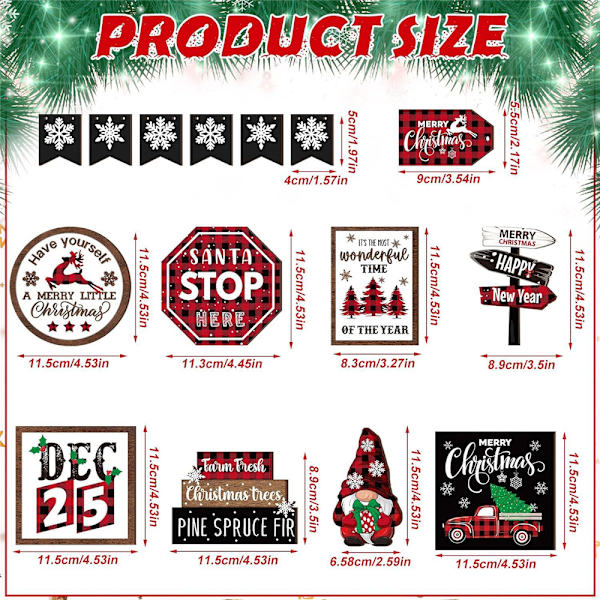 15 st julskiktbricka dekoration vinter skiktbricka dekoration set nytt 15PCS