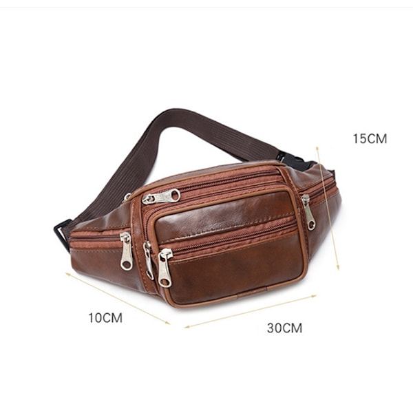 Midjeväska Fanny Pack Väska Resa Festival Läder brown