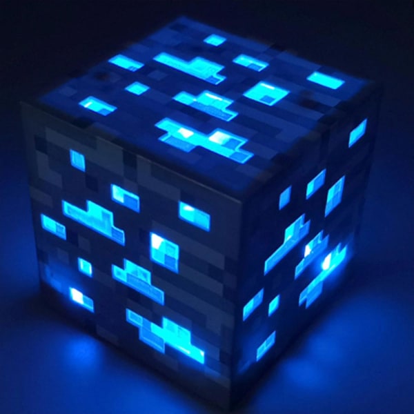 Minecraft Game Uppladdningsbar ficklampa Night Light Miners Lamp blue