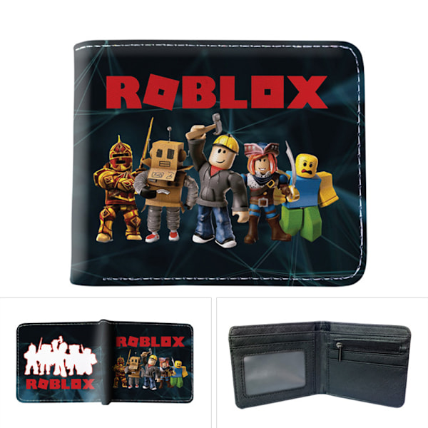 Roblox Blød PU Tegnebog Kort Bi-fold ID Kort Holder Pung C