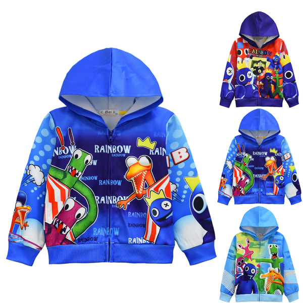 Rainbow Friends Zip Up Hoodie Jacka Coat för barn med ficka C 150cm