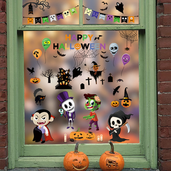 3D Halloween hem dörr klistermärke Skräck tecknad dekoration klistermärke