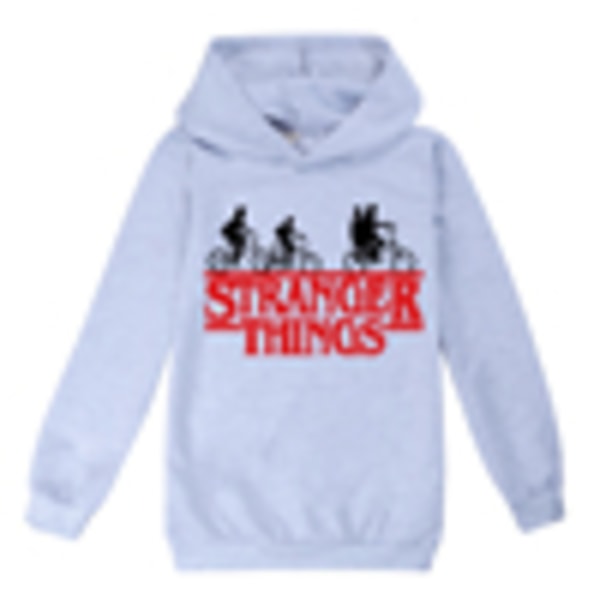 Stranger Things Långärmad T-shirt Hoodie med rund hals Grey 150cm