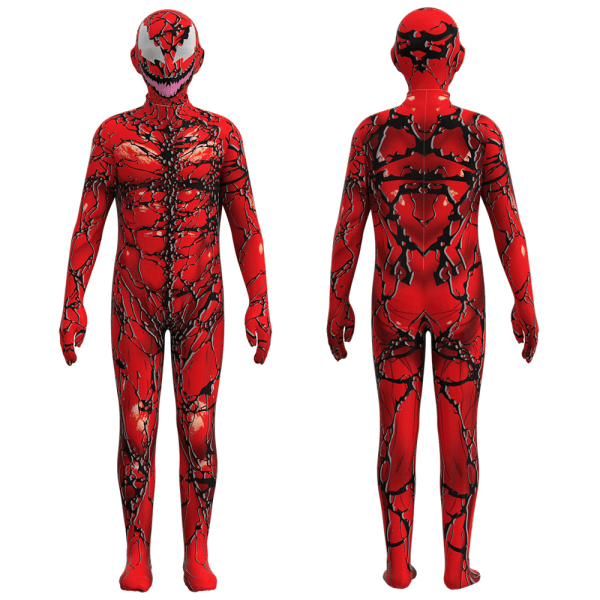 Barn Venom Röd Jumpsuit Onesie Pojkars Bodysuit Cosplay Kostym 130cm