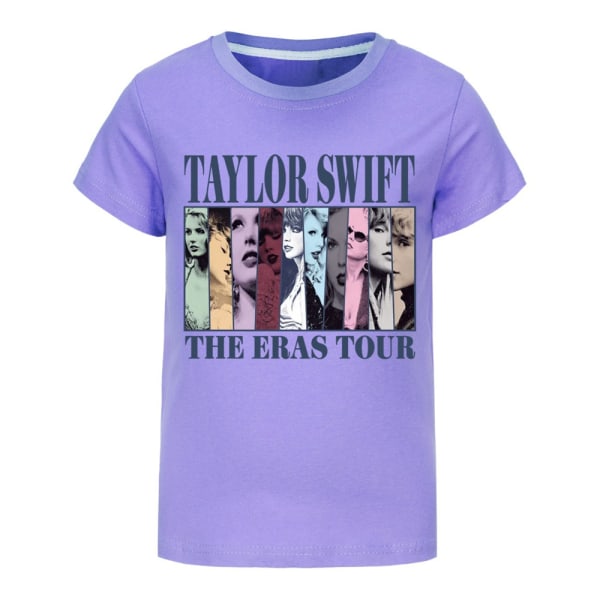 Flickor Pojkar Taylor Swiftie Casual Kortärmad 100 % bomull T-shirt Toppar Present Purple 170cm