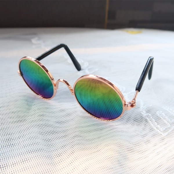 Rolig Pet Retro Söt Solglasögon Glasögon Transparent Hundkatt Tea Color