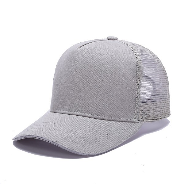 Truckerkeps i mesh för dam och herr, justerbar, ventilerande snapback-keps för utomhusbruk Grey