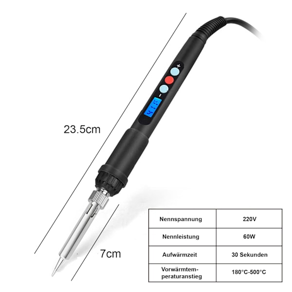 Lödkolvssats 60W 15 delar, 180~500°C/356~932°F Omkopplingsbar, Brandmålning Portabel Elektrisk, Brandmålningssats, För Trä/Lädergravering