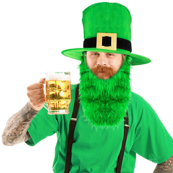 St Patricks Day Leprechaunhatt med Metallspänne Grön Topphatt