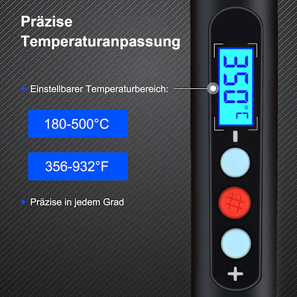 Lödkolvssats 60W 15 delar, 180~500°C/356~932°F Omkopplingsbar, Brandmålning Portabel Elektrisk, Brandmålningssats, För Trä/Lädergravering