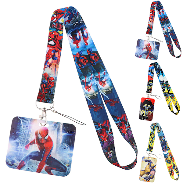 Marvel Superhjälte Lanyard Hängande Rep Fans Arbeta Skola ID-korthållare Halsband C