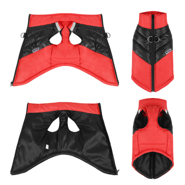 Vattentäta Varma Hundkläder Vinterdjurpäls Skyddande Jacka red 4XL