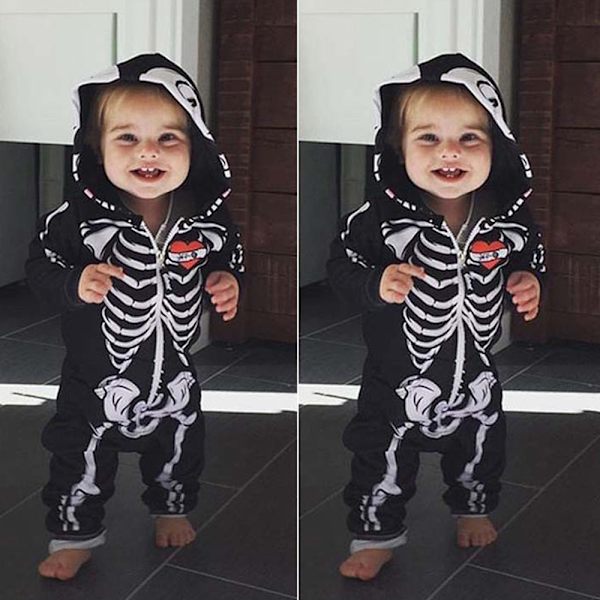 Halloween-asu vastasyntyneelle poikavauvalle, luurankohaalari 80cm