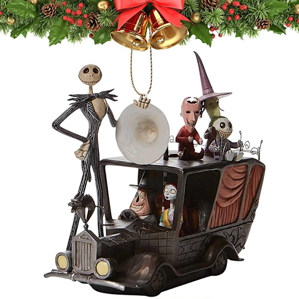 Juldekorationer från Nightmare Before Christmas, 7 st Akryl Söta Jack och Sally Julgranshängen, 2024 Platta Julgranspynt Set 7PCS