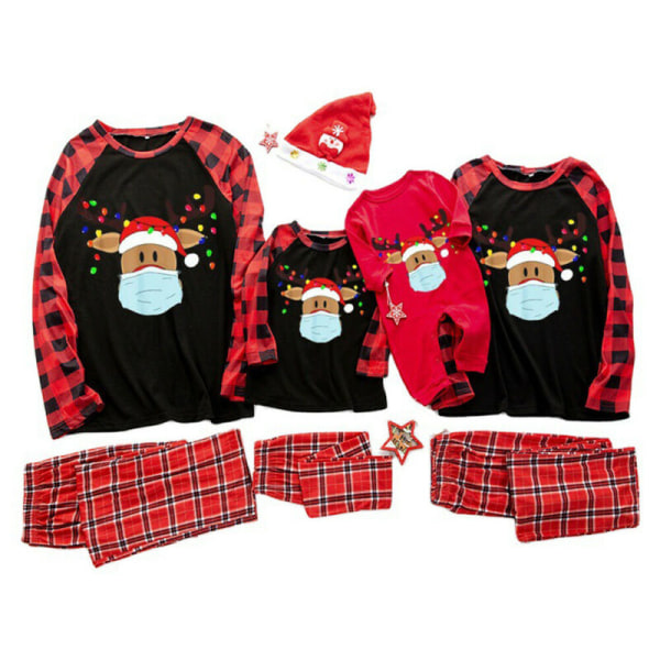 Familj Matchande Vuxna Barn Jul Xmas Nattkläder Pyjamas Set B - Kid