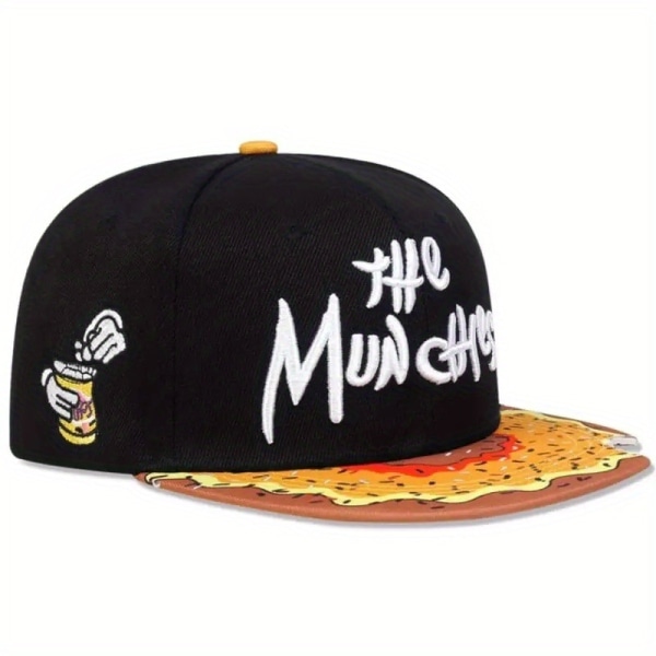 Munchies Donnut Print Snapback Hat för Män Kvinnor Baseball Cap Rapper Hip Hop C