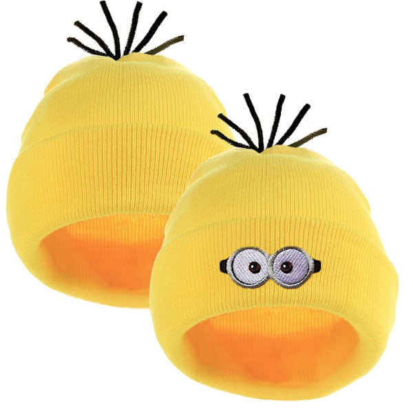 1 st Gul Beanie Stickad Hatt Vuxen Kostymtillbehör Manschetthatt Kvinnor Halloween Cosplay Fest A