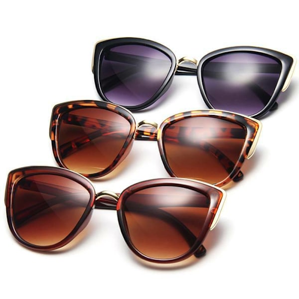 3-pack Solglasögon Leopard Shades Mode Cat Eye Glasögon Black
