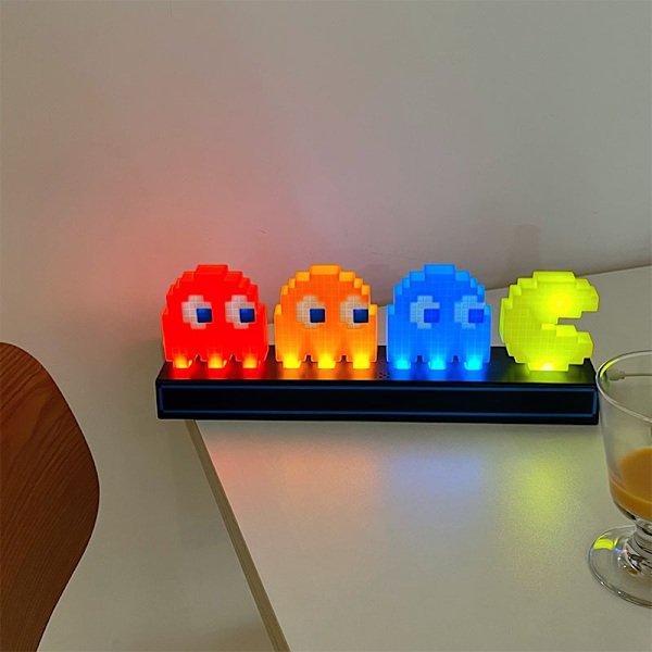 Röststyrd 3D Nattlampa Färgglad Pac Man Super Mario Figur Pixel LED