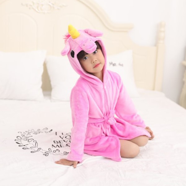 Barn badrock Animal Unicorn Pyjamas Nattkläder rosered 110 cm