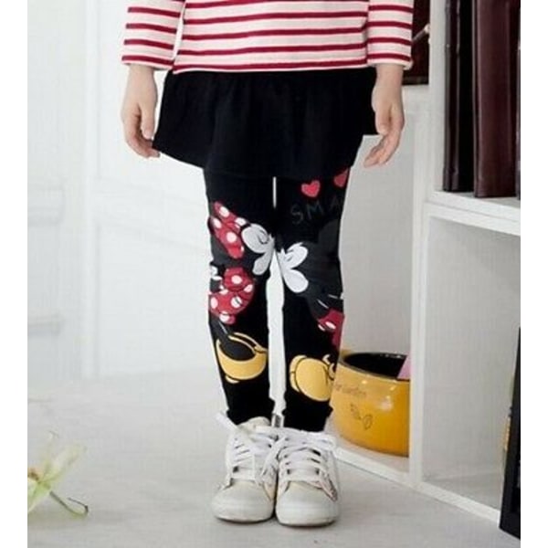 Lasten tyttöjen talvi Mickey Minnie Mouse leggingsit hamehousut black 130cm