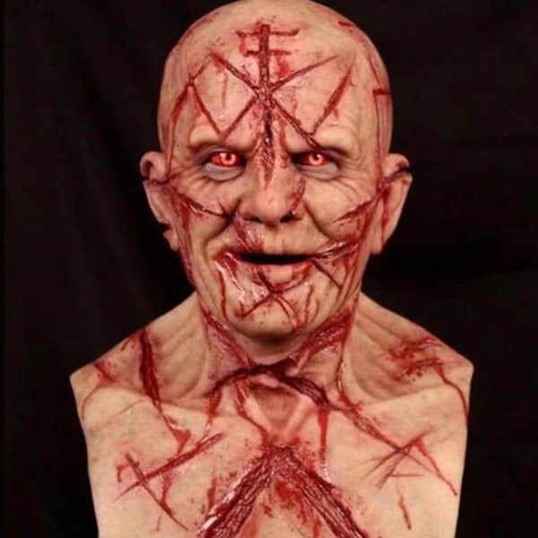 Halloween-skräckmask, läskig kostymfest, vuxen cosplay-rekvisita