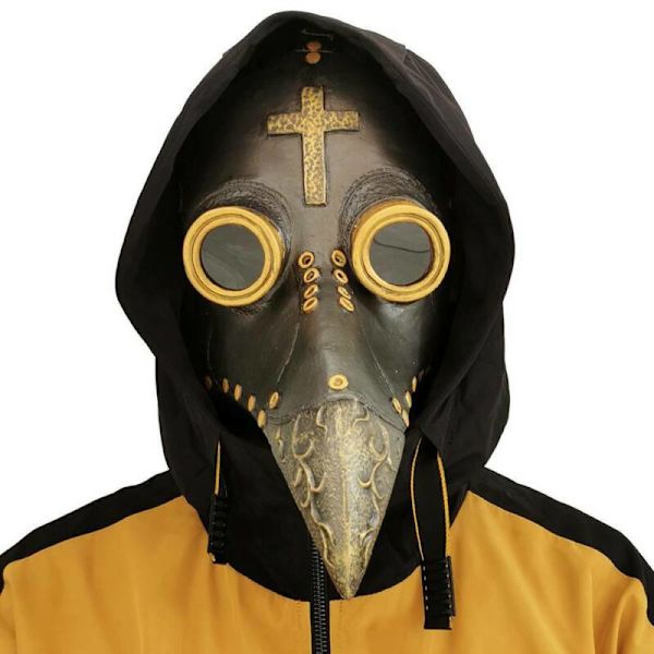 Halloween-kostymrekvisita Pestens Läkare Fågelmask Lång Näbb Silver