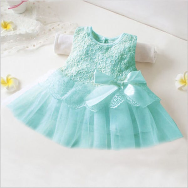 Barnflickors Prinsessklänning Babyfest Spets Tulle Tutu Blue