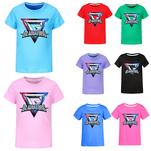 GLADIATORS Pojkar T-shirt Sommar T-shirt Topp Barn Kortärmad Light Blue 140cm