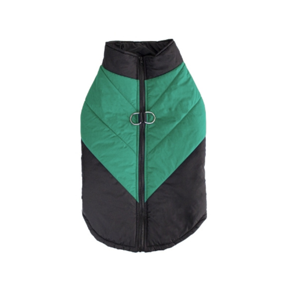 Vattentät Hundvinterjacka med Blixtlås för Utomhus - Hundkläder Snöoverall black green 4XL