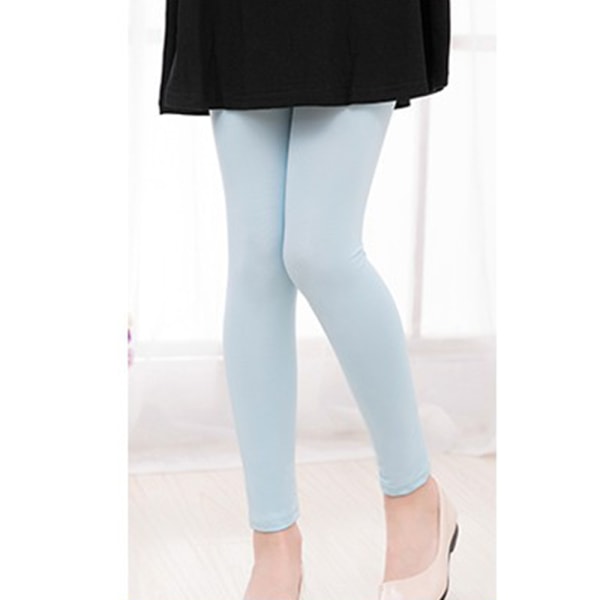 Barn Flickor Casual Enfärgade Byxor Mjuka Byxor Leggings white 120cm