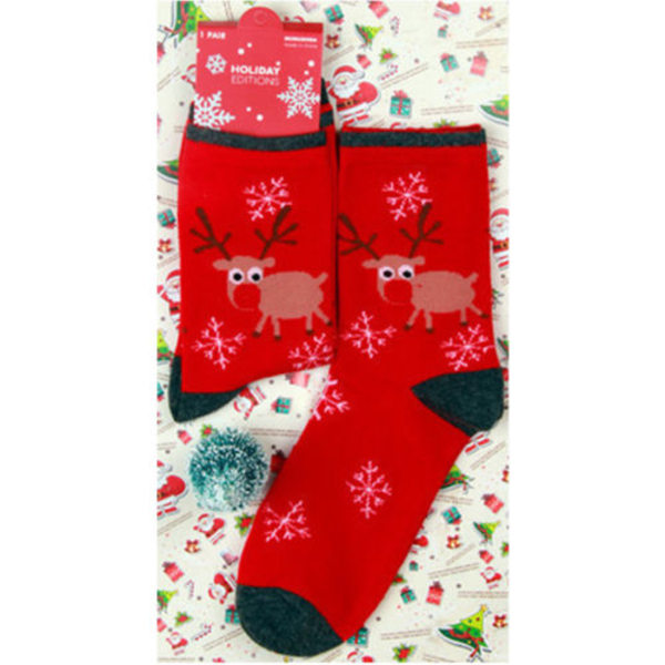 2/4/6/10 stk. Jule 10 farger Dekorer Mote Tegneseriesokker Black snowflake 2PCS