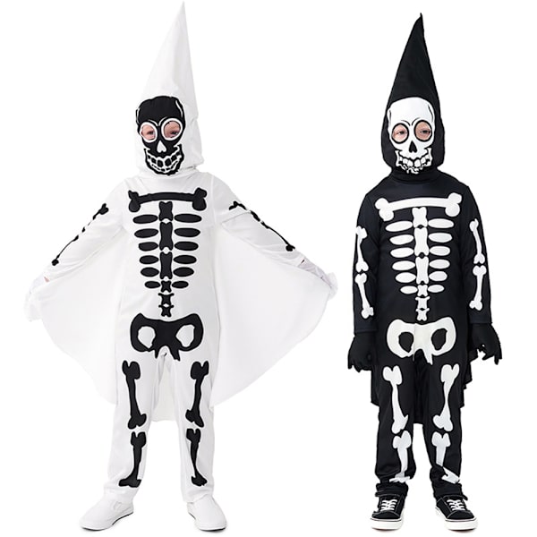 Halloween Cosplay Børne Skelet Performance Tøjsæt white M
