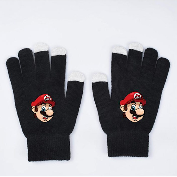 Mario Barn-Vantar för Barn Varma Vinterstickade Pekskärm Vantar #1