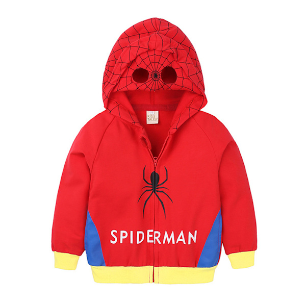 Superhjälte Zip Up Hoodie Sweatshirt Jacka Rock Barn med Fickor för Barn 1 100cm