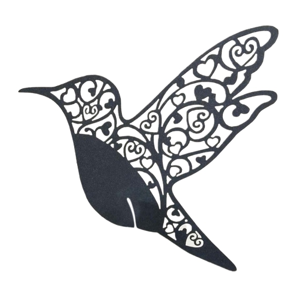 60 st Hummingbird Bröllop Namnskyltar Vinglas Pärlemor Black